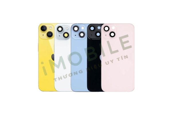 Bộ Vỏ iPhone 14 màu vàng, trắng, xanh dương, đen, hồng